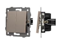 Механизм выключателя двухклавишный непроходной SWT-MK02-PL-GD-V (250V, 10A)