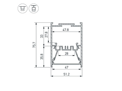 Профиль LINE-5075-HONEYCOMB-2000 BLACK