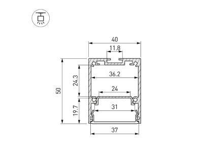 Профиль IP-LINE-4050-2000 ANOD