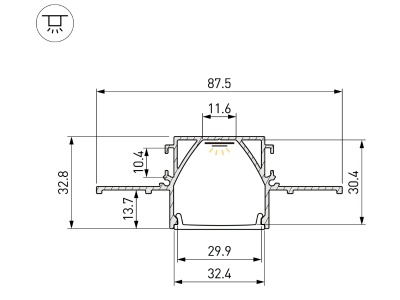 Профиль LINIA32-FANTOM-MID-2000 ANOD