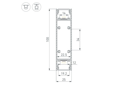 Профиль SL-LINE-25100-DUAL-2500 SILVER