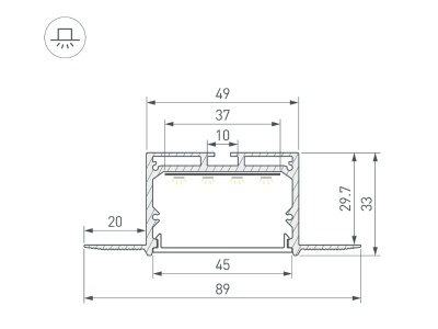 Профиль LINIA45-FANTOM-3000 ANOD