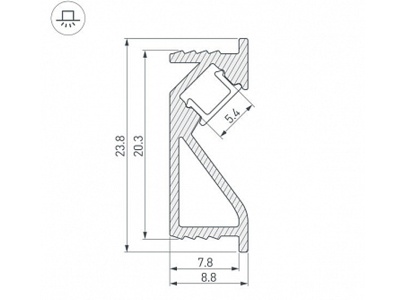 Профиль SL-BEVEL-2000 ANOD