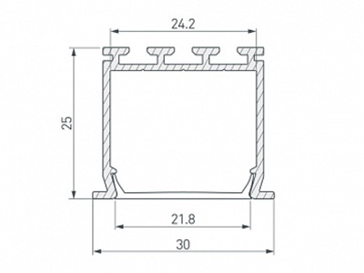 Профиль PLS-LOCK-H25-FS-3000 ANOD