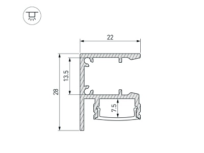 Профиль WALL-2228-2000 ANOD BLACK
