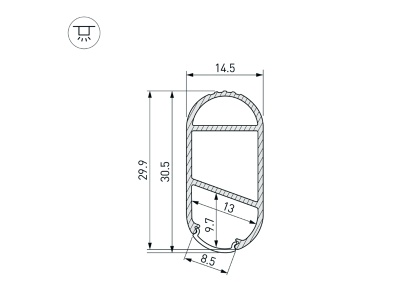 Профиль WARDROBE-1530-2000 ANOD