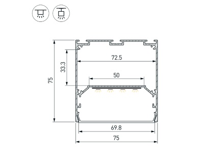 Профиль LINE-M-7575-2500 WHITE
