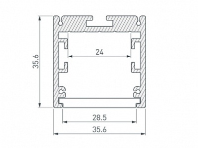 Профиль SL-ARC-3535-D1500-A90 BLACK (1180мм, дуга 1 из 4)