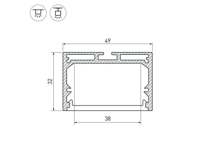 Профиль SL-LINE-4932-2500 ANOD