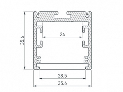 Профиль SL-ARC-3535-LINE-2500 SILVER