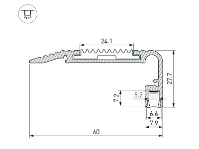 Профиль STAIR-W60-2000 ANOD BLACK