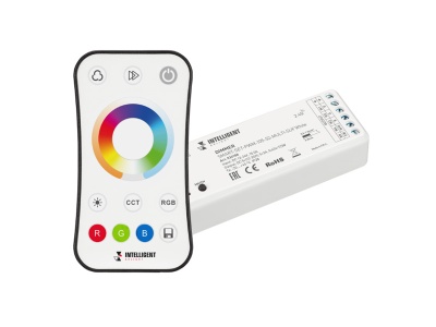 INTELLIGENT ARLIGHT Диммер SMART-SET-PWM-105-52-MULTI-SUF White (12-24V, 5x3A, ПДУ RING 10кн, 2.4G)