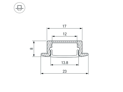Профиль LINE-2308-F-2000 ANOD BLACK
