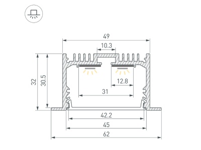 Профиль SL-LINIA62-F-2000 BLACK (BY)