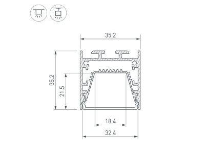 Профиль LINE-3535-TRAY-3000 ANOD