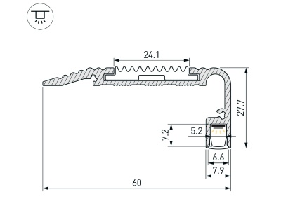 Профиль STAIR-W60-2000 ANOD