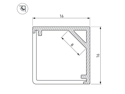 Профиль SL-KANT-H16-2000 ANOD