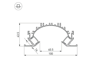 Профиль ARH-CEIL-REFLECT-DUAL-2000 ANOD