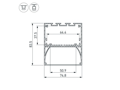 Профиль ARH-POWER-W75-2000 ANOD