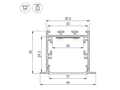 Профиль LINIA49-F-М-2500 BLACK