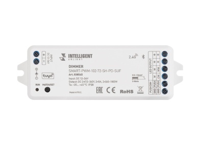 INTELLIGENT ARLIGHT Диммер SMART-PWM-102-72-SH-PD-SUF (12-36V, 2x5A, TUYA BLE, 2.4G)