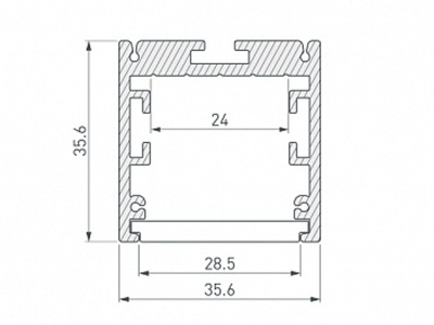 Профиль SL-ARC-3535-D1500-A45 SILVER (590мм, дуга 1 из 8)