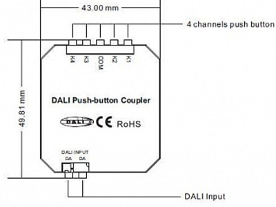 INTELLIGENT ARLIGHT Конвертер DALI-309-4-D2-IN (DALI-BUS, Free purpose)