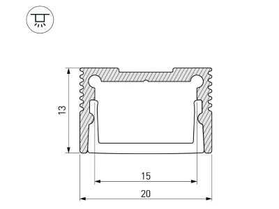 Профиль SL-SLIM20-H13-2000 ANOD