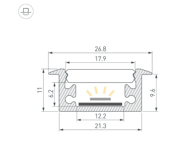 Профиль FLOOR27-H11-F-2000 ANOD