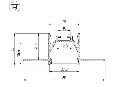 Профиль LINIA25-FANTOM-2000 ANOD