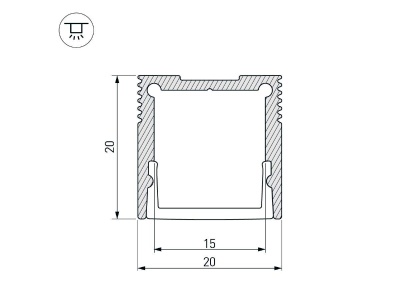 Профиль SL-SLIM20-H20-2000 ANOD