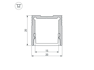 Профиль SL-SLIM20-H20-3000 ANOD