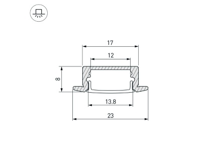 Профиль LINE-2308-F-2000 ANOD GOLD